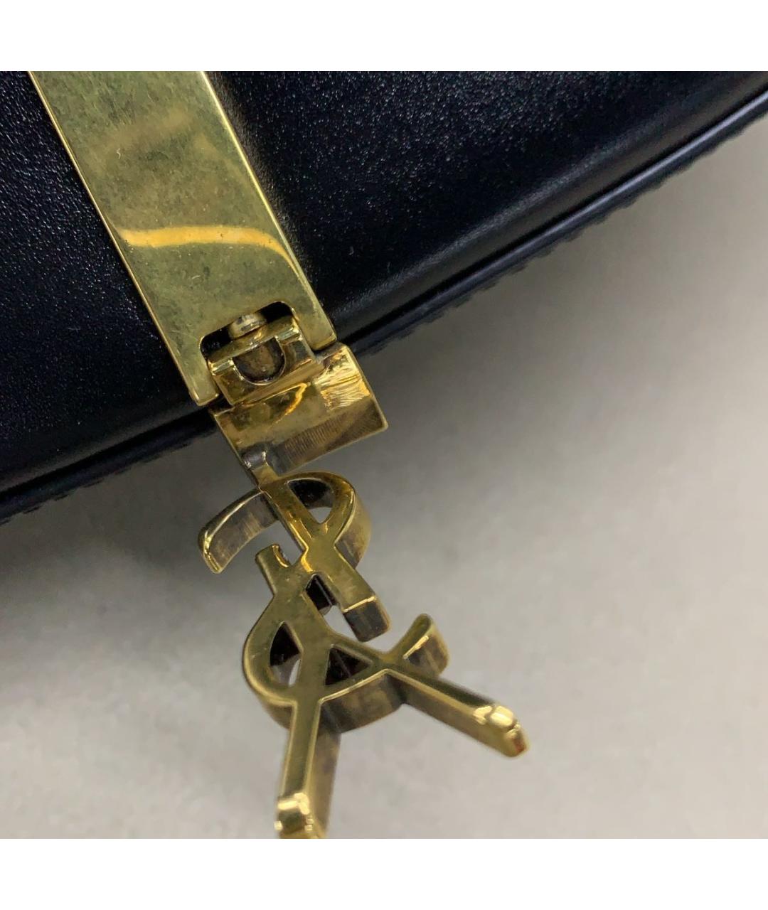 SAINT LAURENT Черная кожаная сумка через плечо, фото 6