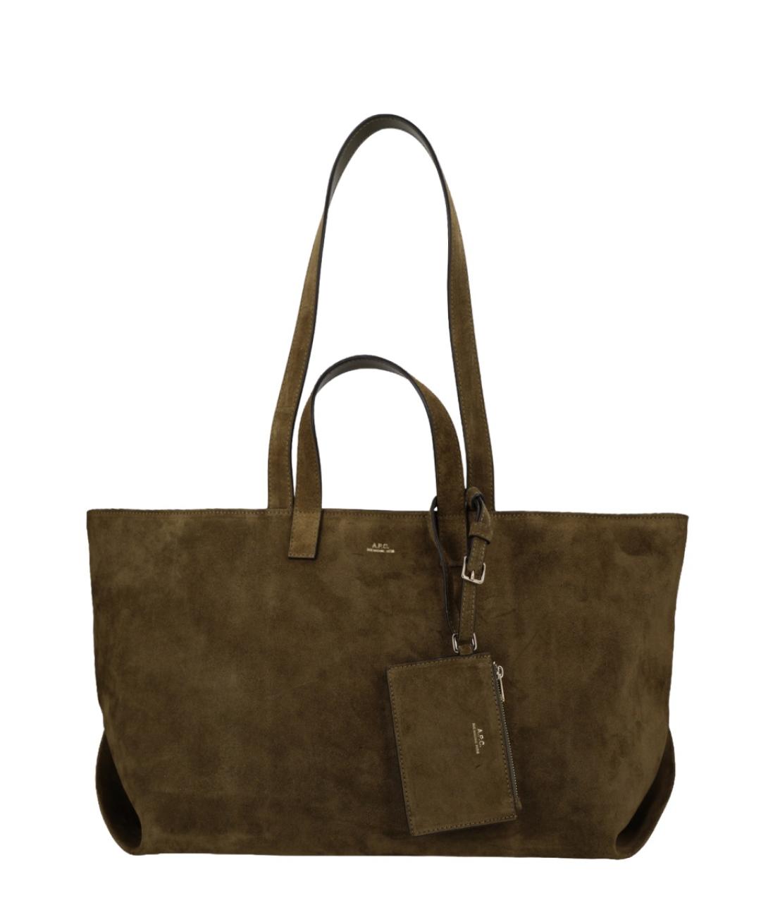 A.P.C. Коричневая кожаная сумка тоут, фото 1