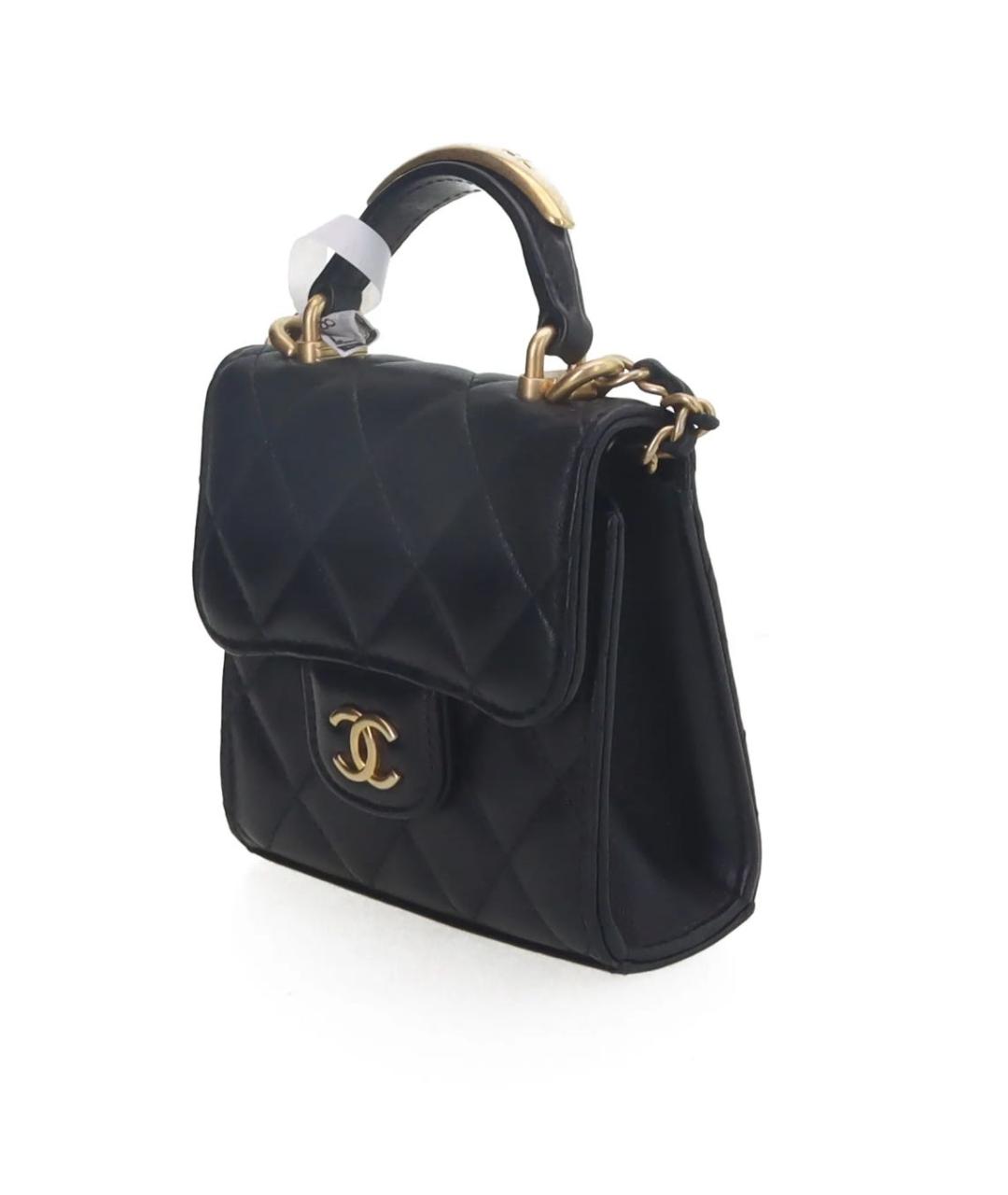 CHANEL Черная кожаная сумка через плечо, фото 2