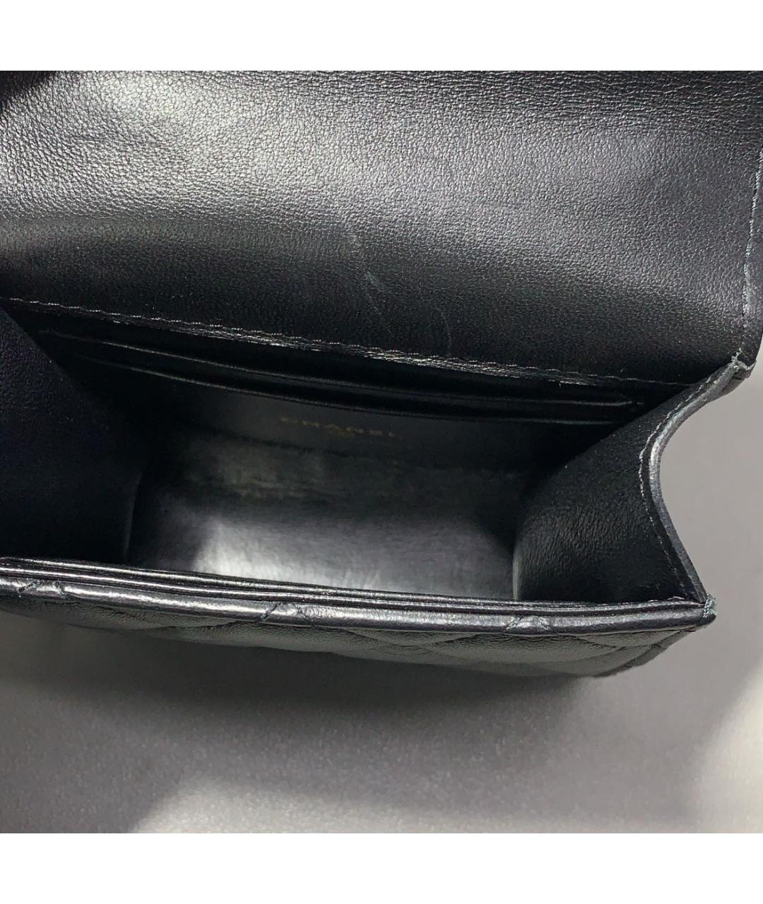 CHANEL Черная кожаная сумка через плечо, фото 6
