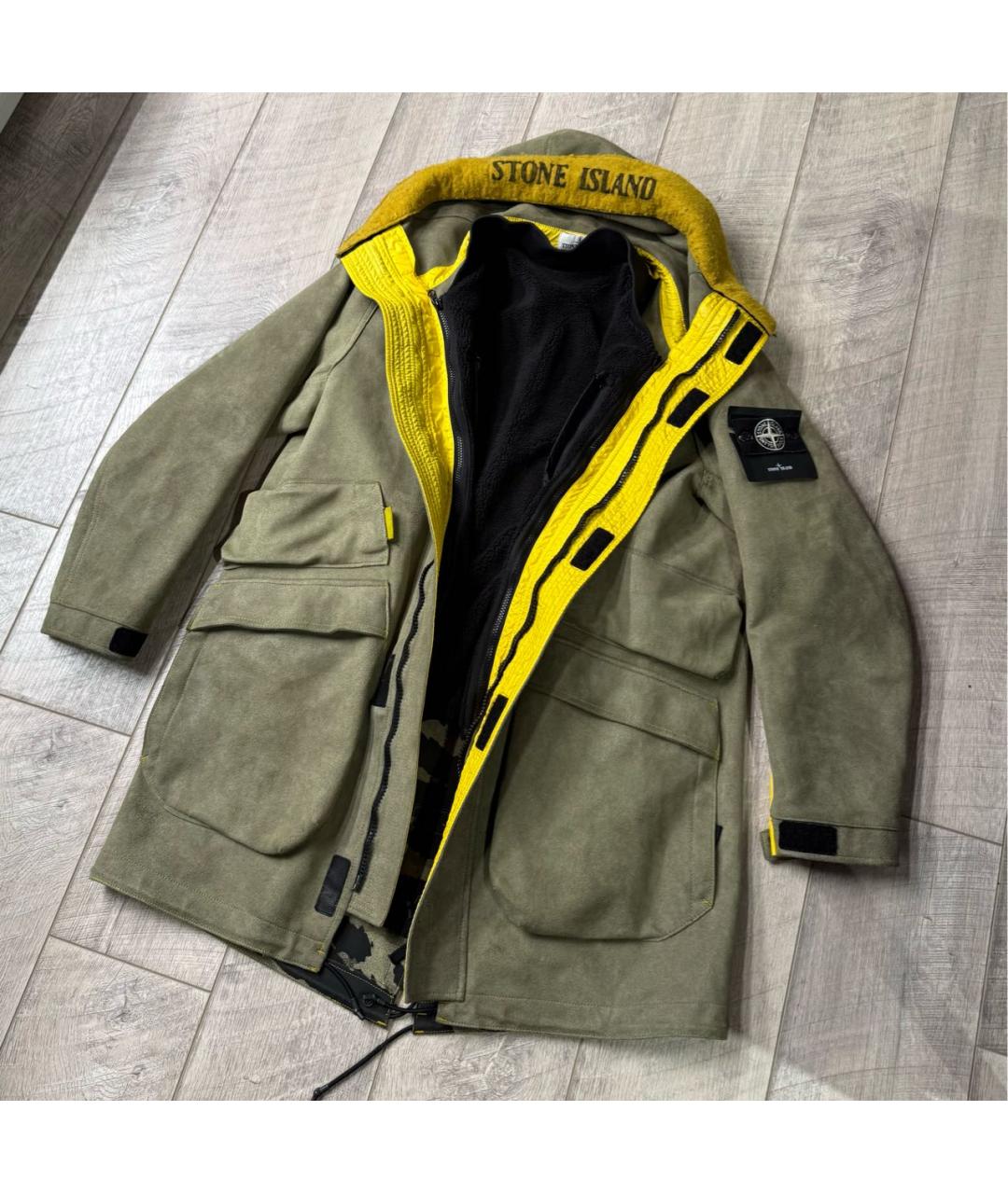 STONE ISLAND Антрацитовая замшевая парка, фото 2