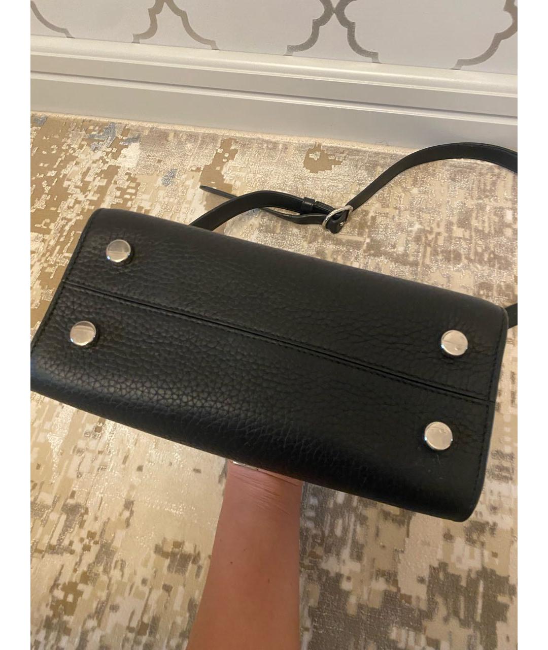 CHRISTIAN DIOR Черная кожаная сумка тоут, фото 5