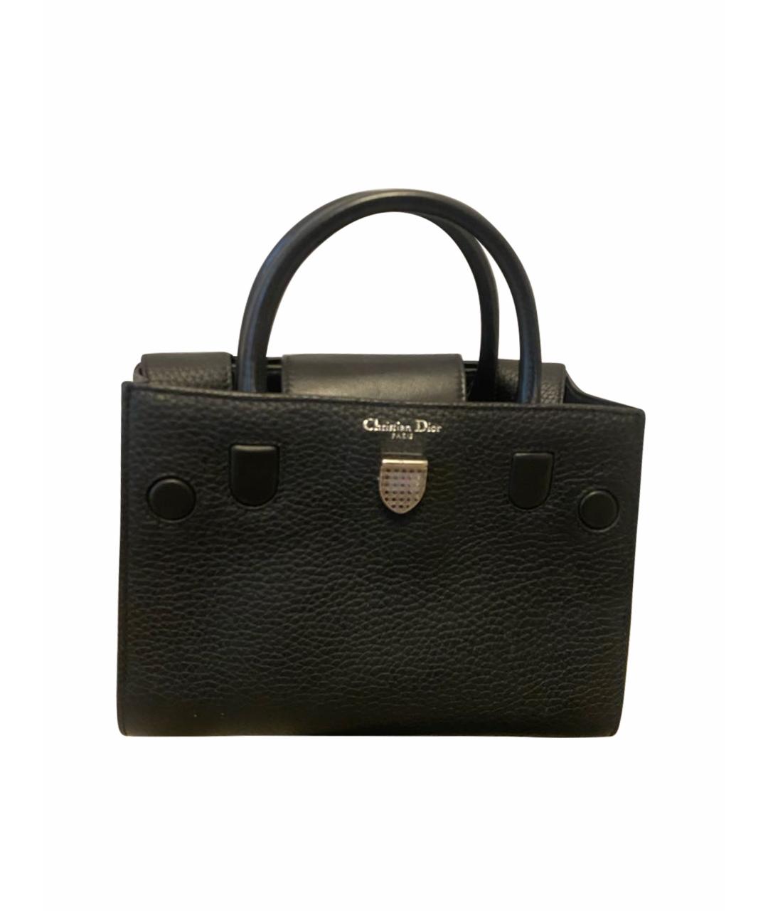 CHRISTIAN DIOR Черная кожаная сумка тоут, фото 1
