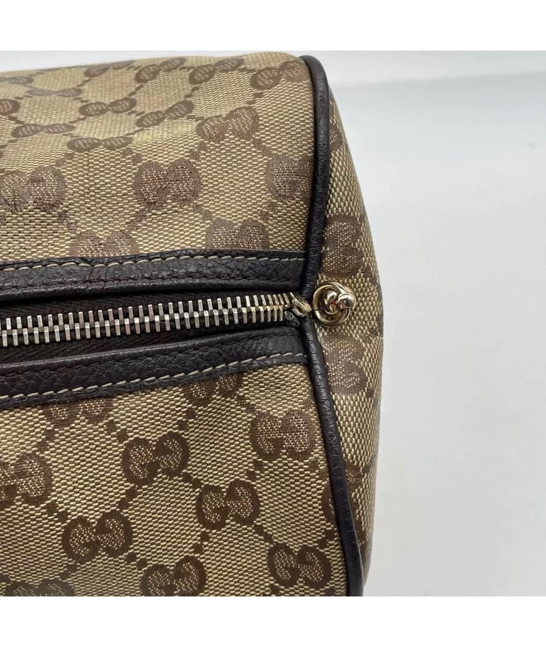 GUCCI Бежевая дорожная/спортивная сумка из лакированной кожи, фото 6