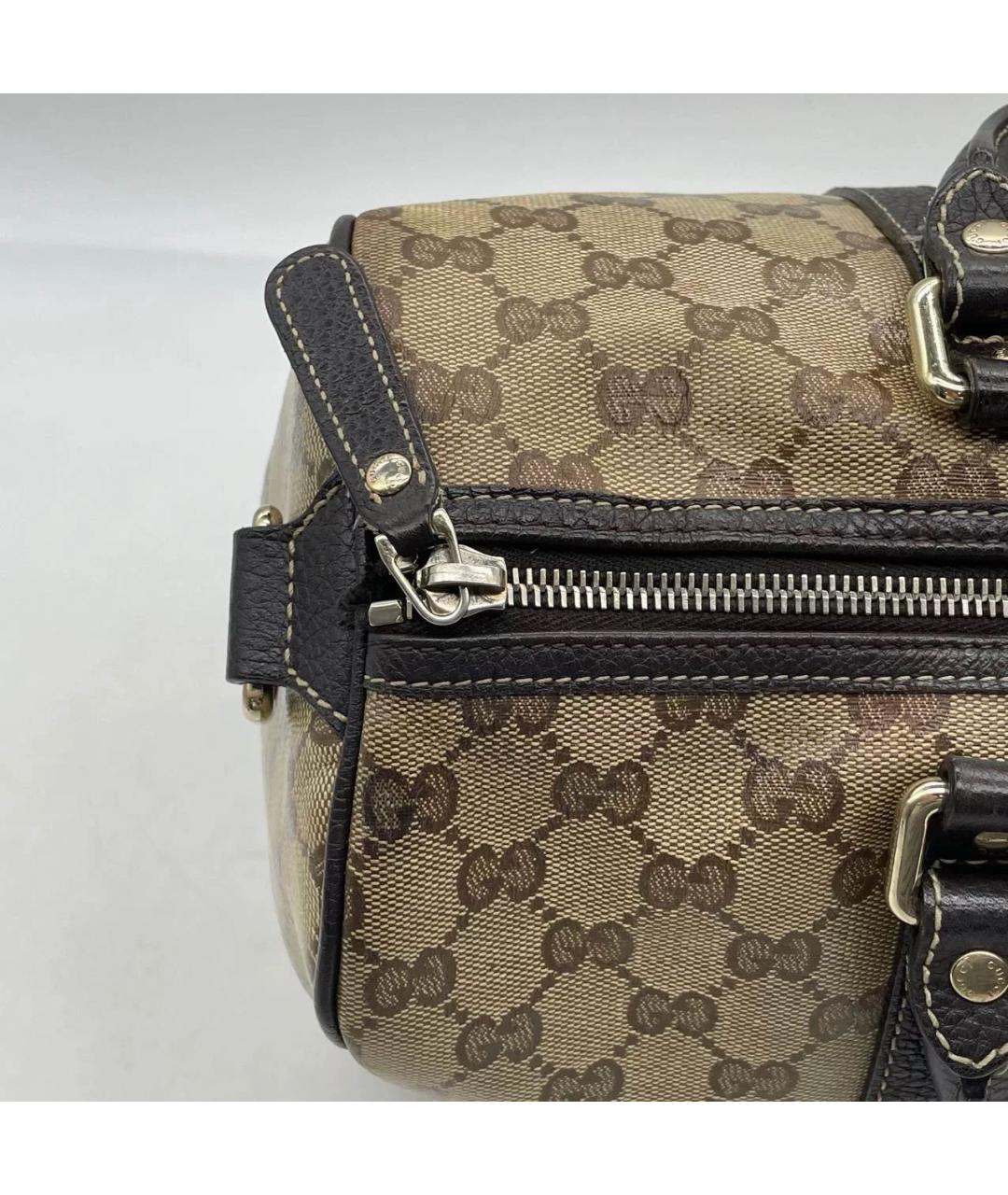 GUCCI Бежевая дорожная/спортивная сумка из лакированной кожи, фото 5