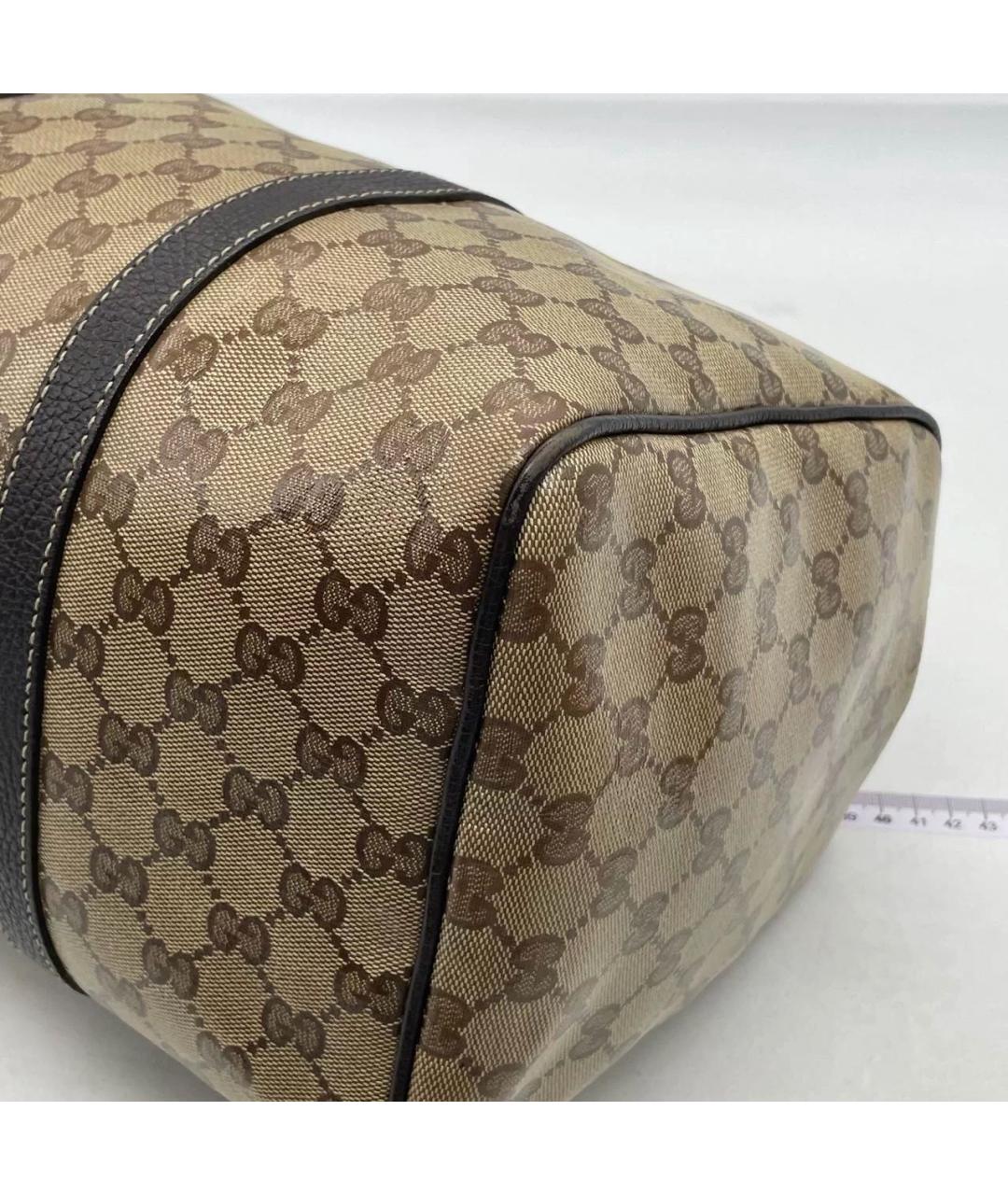 GUCCI Бежевая дорожная/спортивная сумка из лакированной кожи, фото 8