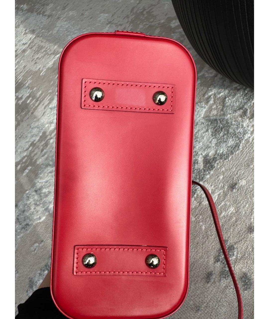 LOUIS VUITTON Красная кожаная сумка с короткими ручками, фото 4
