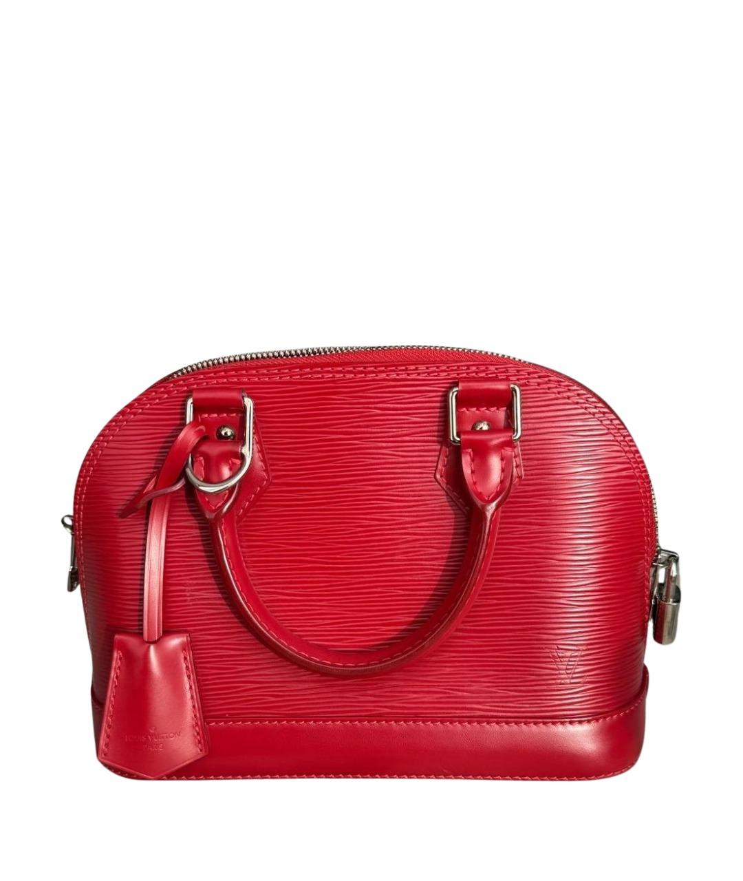 LOUIS VUITTON Красная кожаная сумка с короткими ручками, фото 1