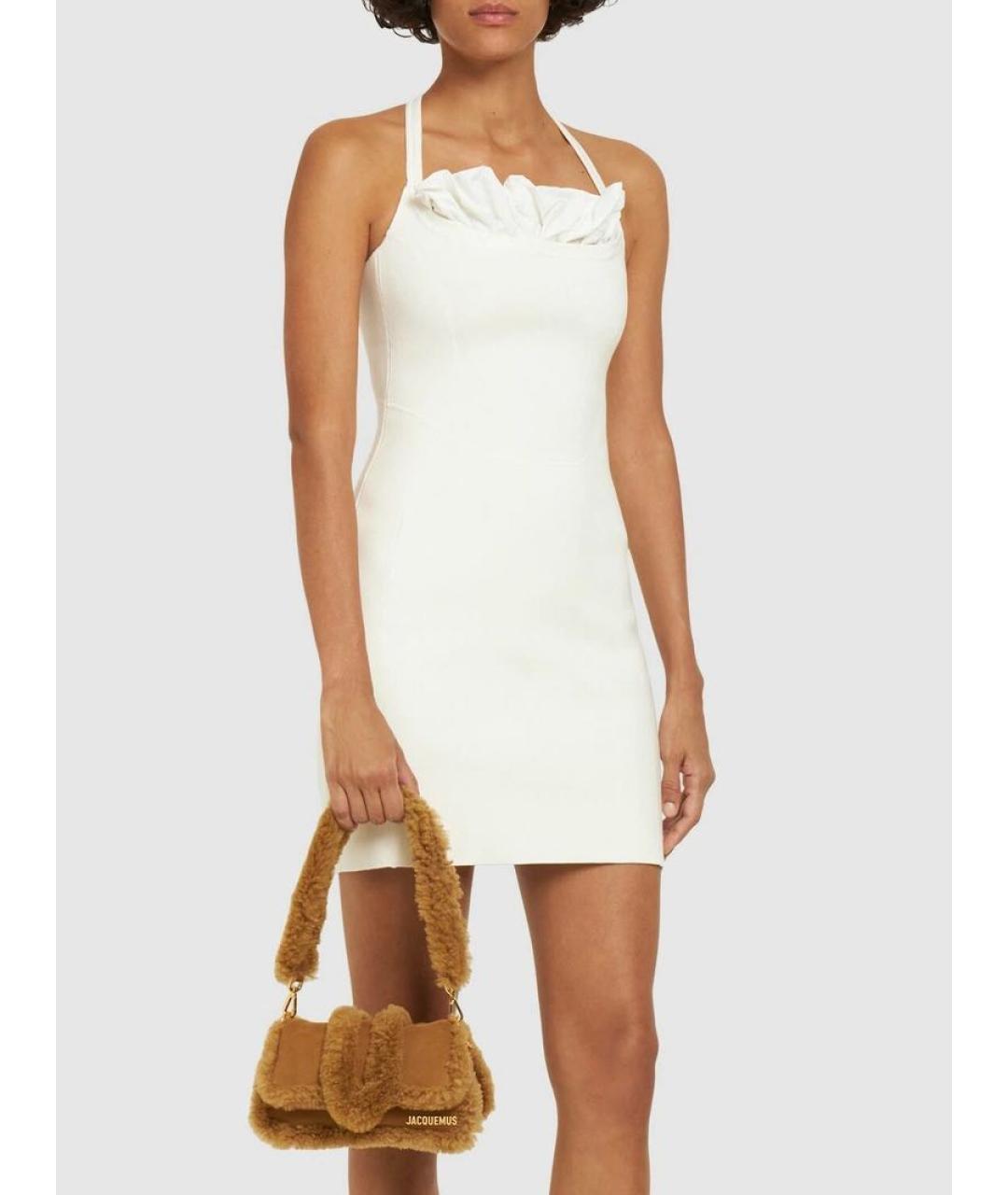 JACQUEMUS Горчичная кожаная сумка через плечо, фото 3