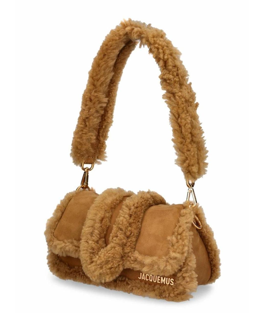 JACQUEMUS Горчичная кожаная сумка через плечо, фото 4