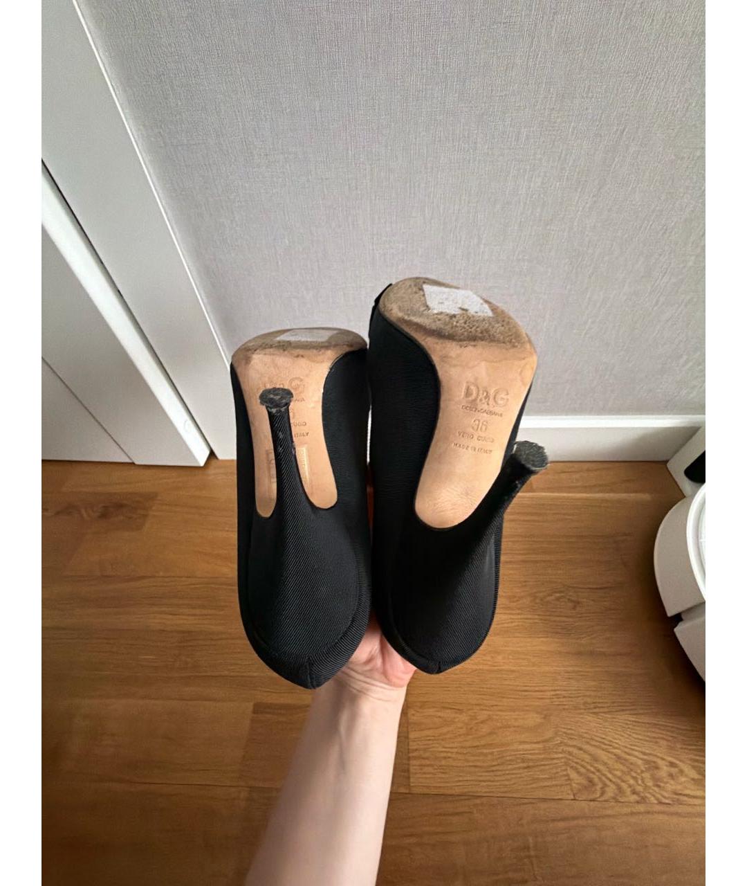 DOLCE&GABBANA Черные текстильные туфли, фото 7