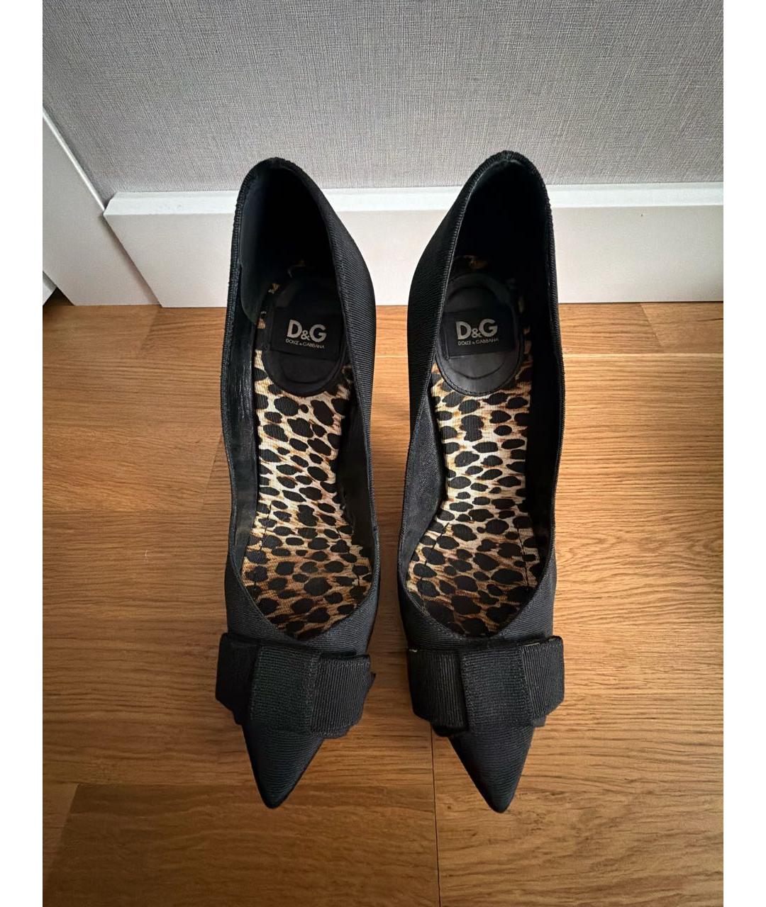 DOLCE&GABBANA Черные текстильные туфли, фото 2