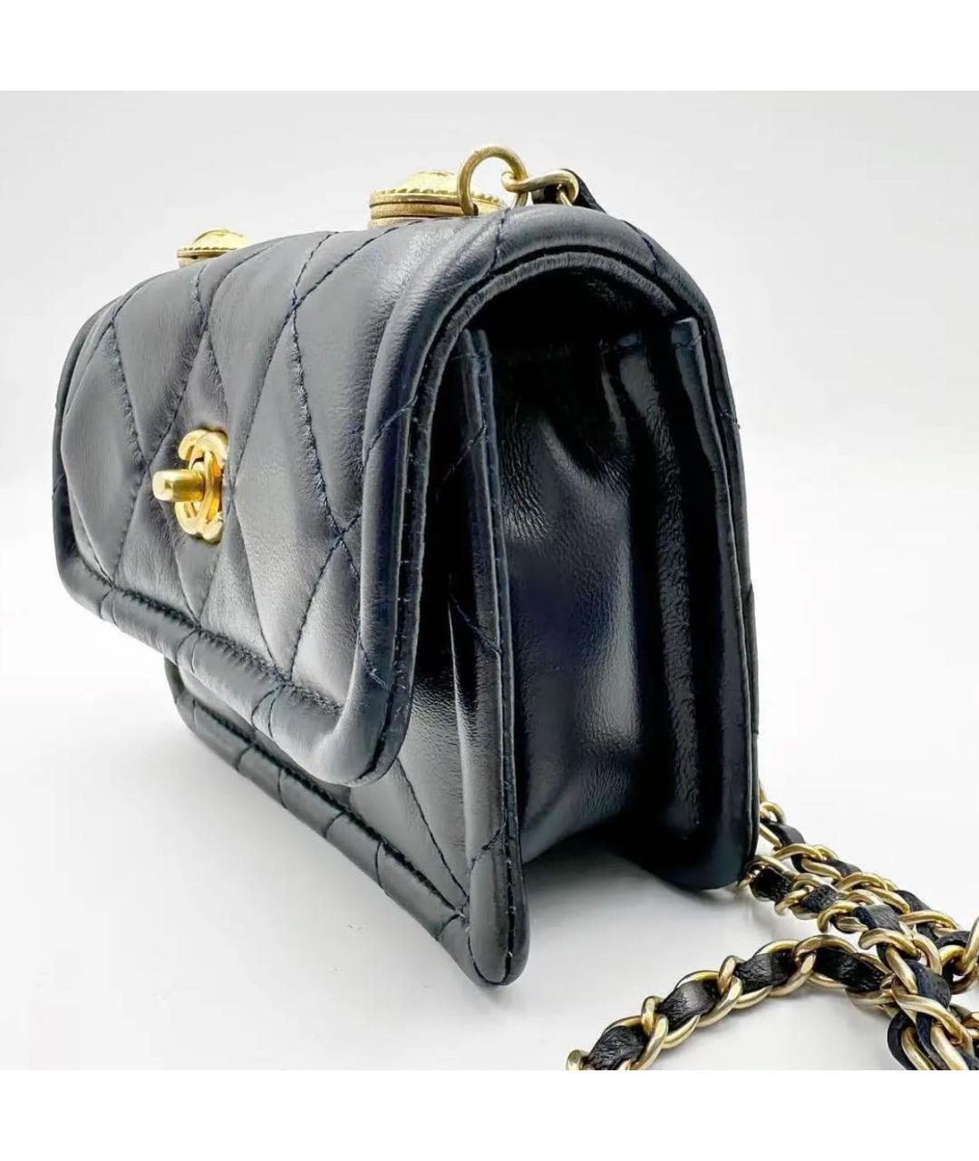 CHANEL Черная кожаная сумка через плечо, фото 4