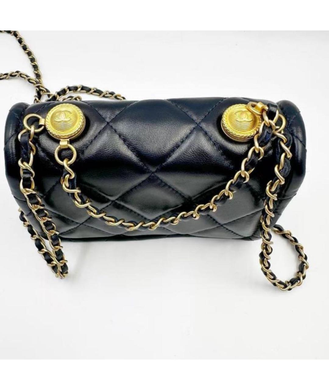 CHANEL Черная кожаная сумка через плечо, фото 8