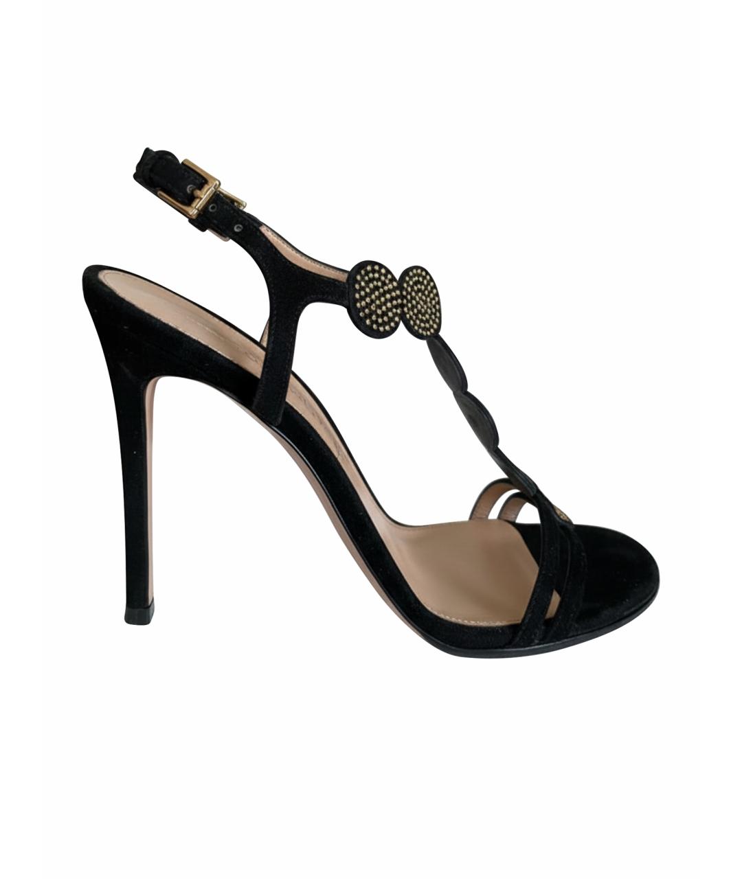 GIANVITO ROSSI Черные замшевые босоножки, фото 1