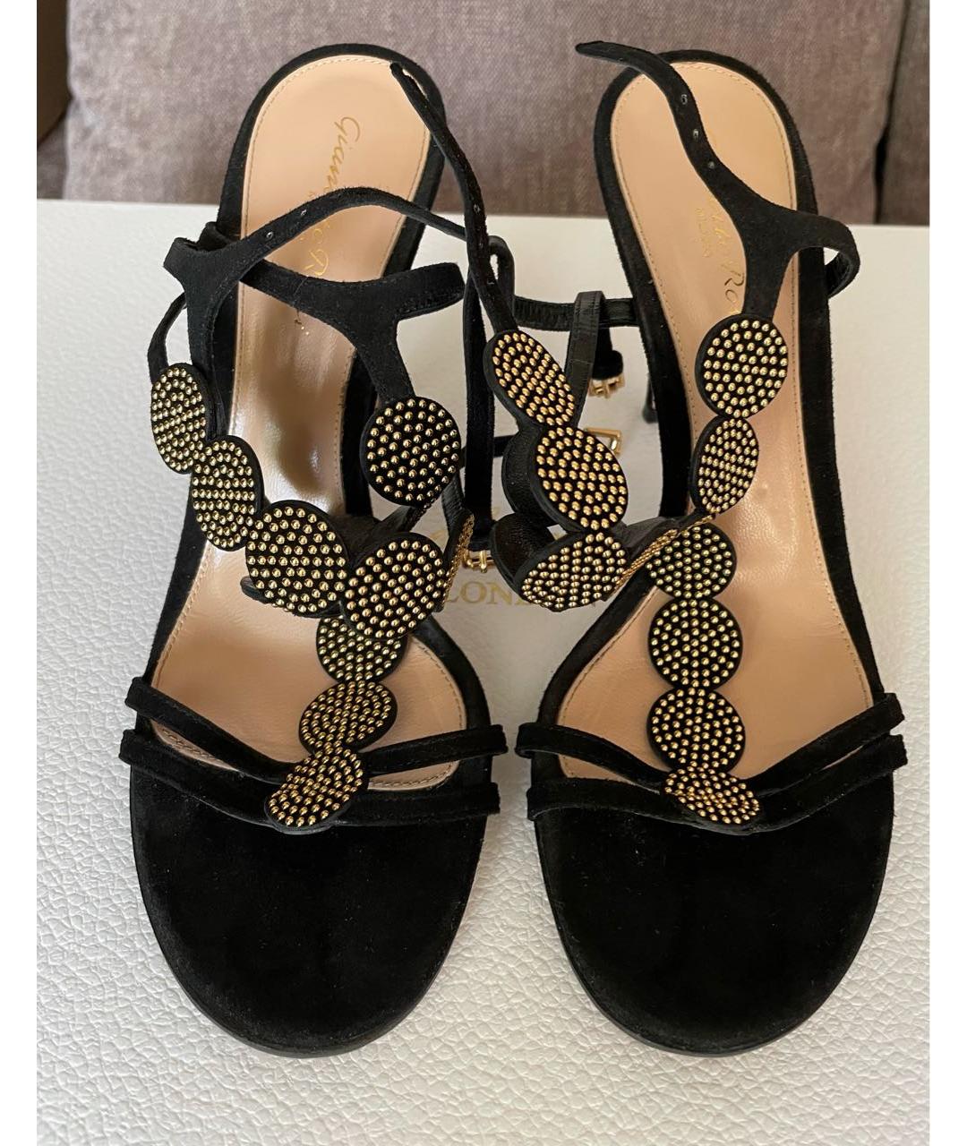 GIANVITO ROSSI Черные замшевые босоножки, фото 2