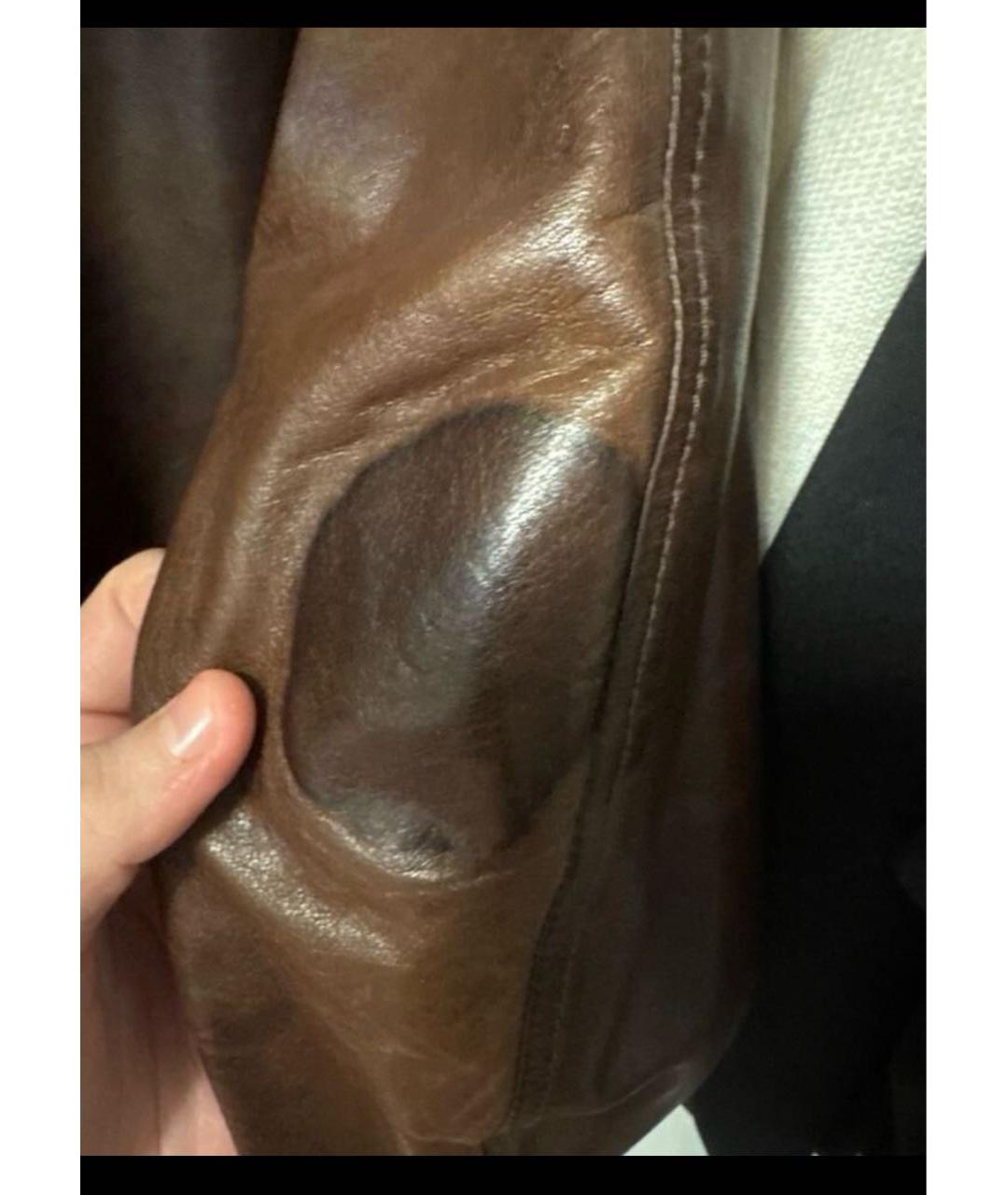 DOLCE&GABBANA Коричневая кожаная куртка, фото 4