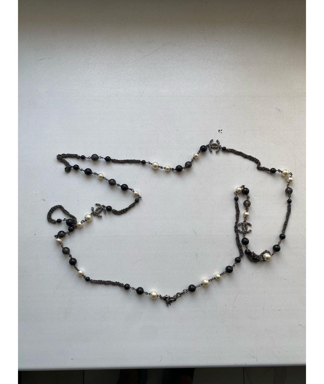 CHANEL Черное колье, фото 7