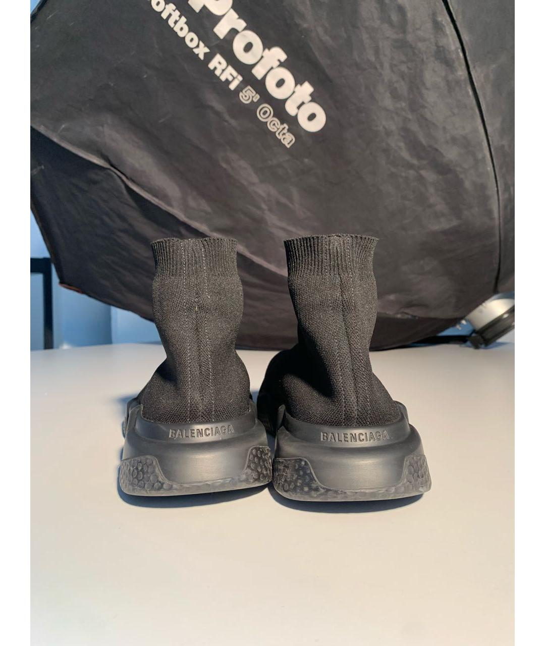 BALENCIAGA Черные текстильные высокие кроссовки / кеды, фото 4