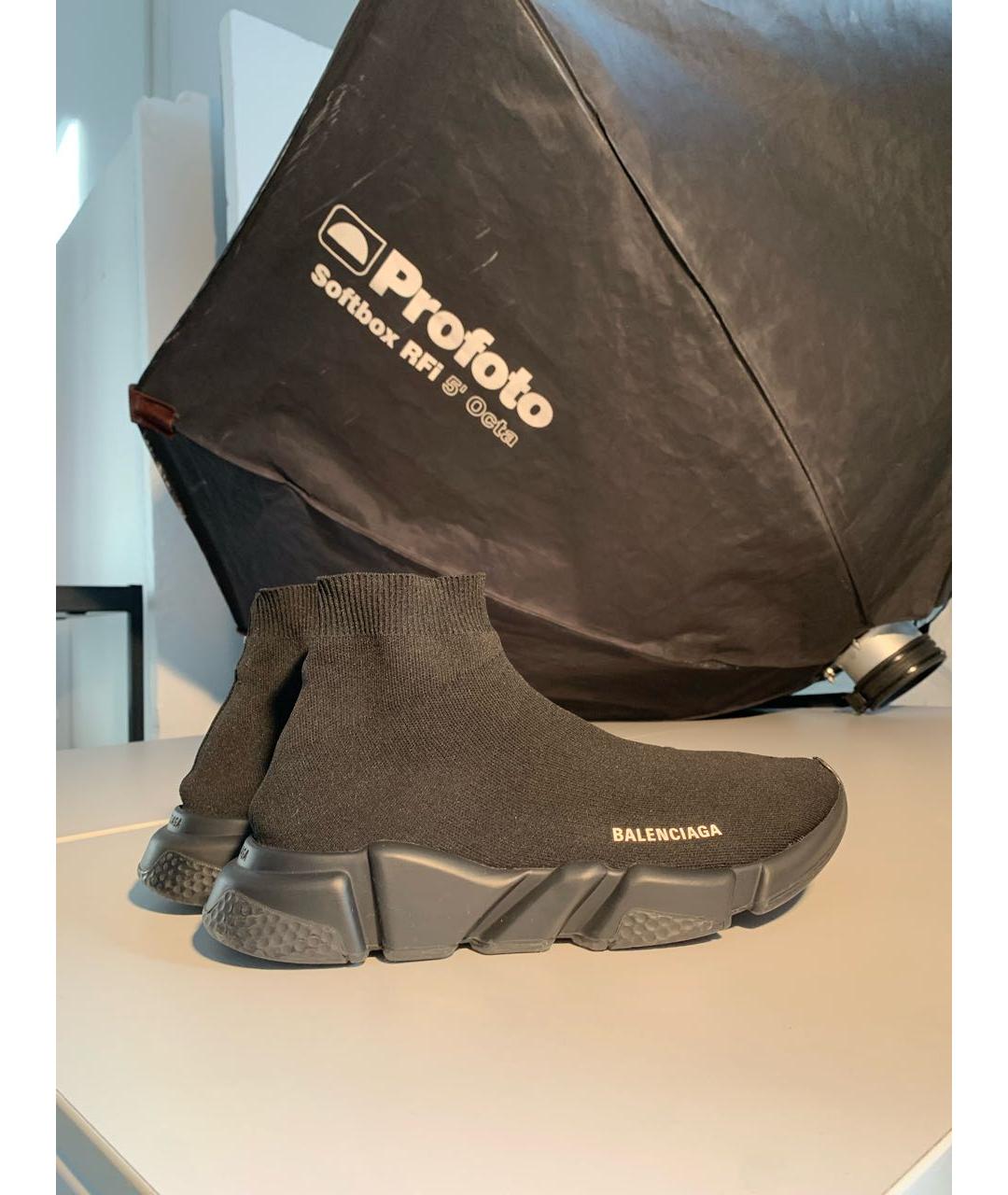 BALENCIAGA Черные текстильные высокие кроссовки / кеды, фото 9