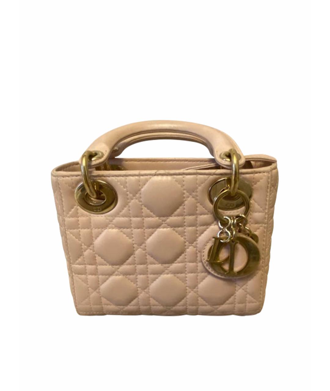 CHRISTIAN DIOR Розовая кожаная сумка тоут, фото 1