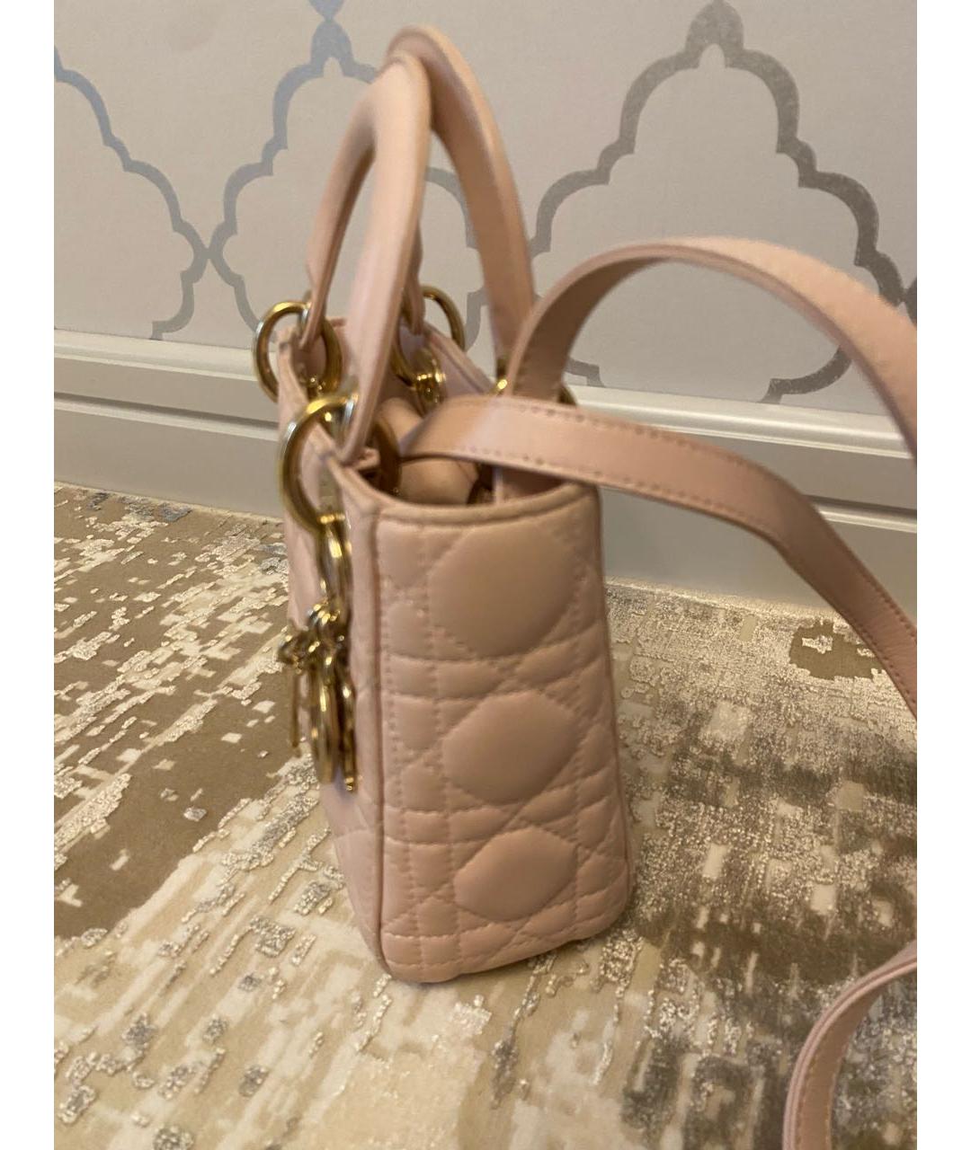 CHRISTIAN DIOR Розовая кожаная сумка тоут, фото 4