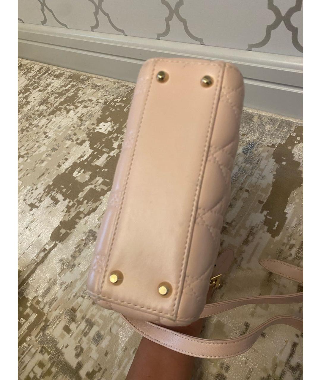 CHRISTIAN DIOR Розовая кожаная сумка тоут, фото 5