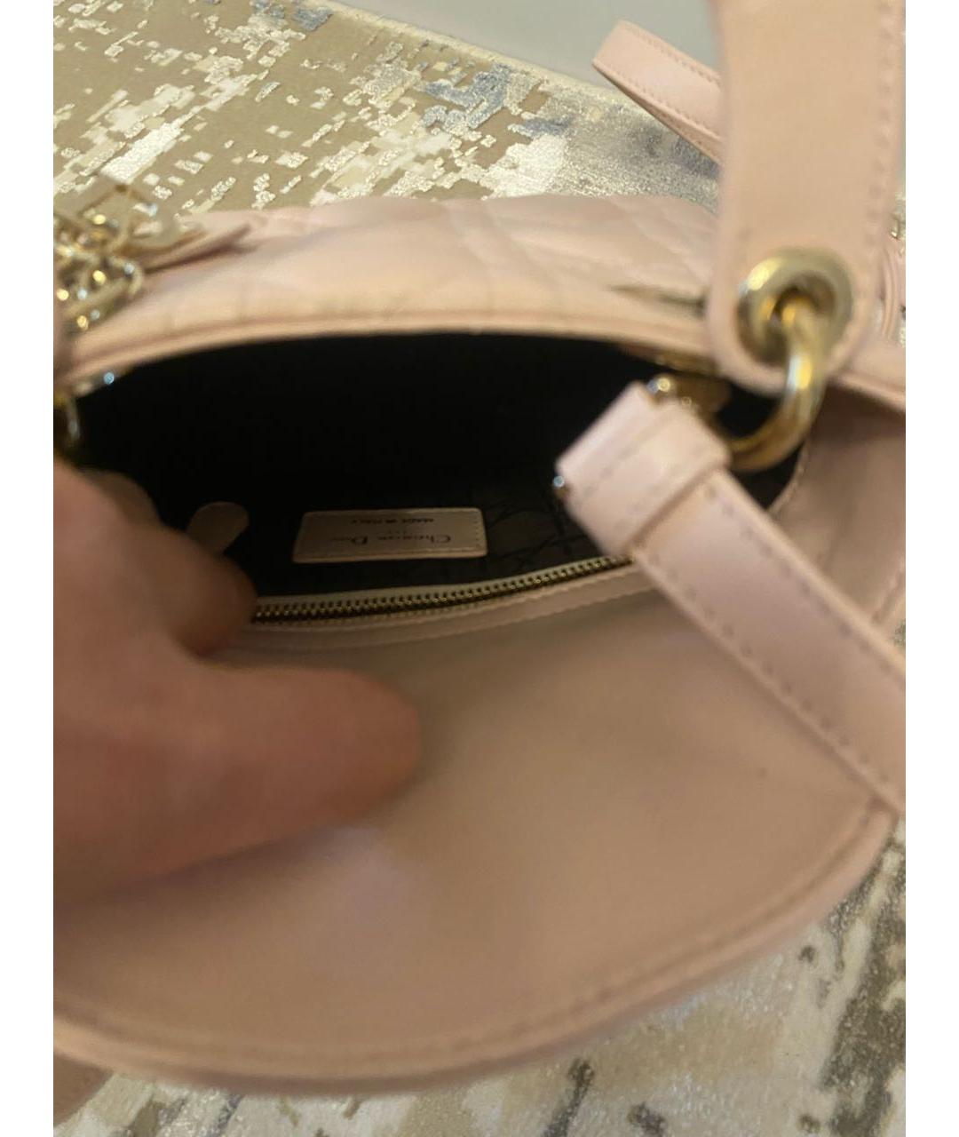 CHRISTIAN DIOR Розовая кожаная сумка тоут, фото 3