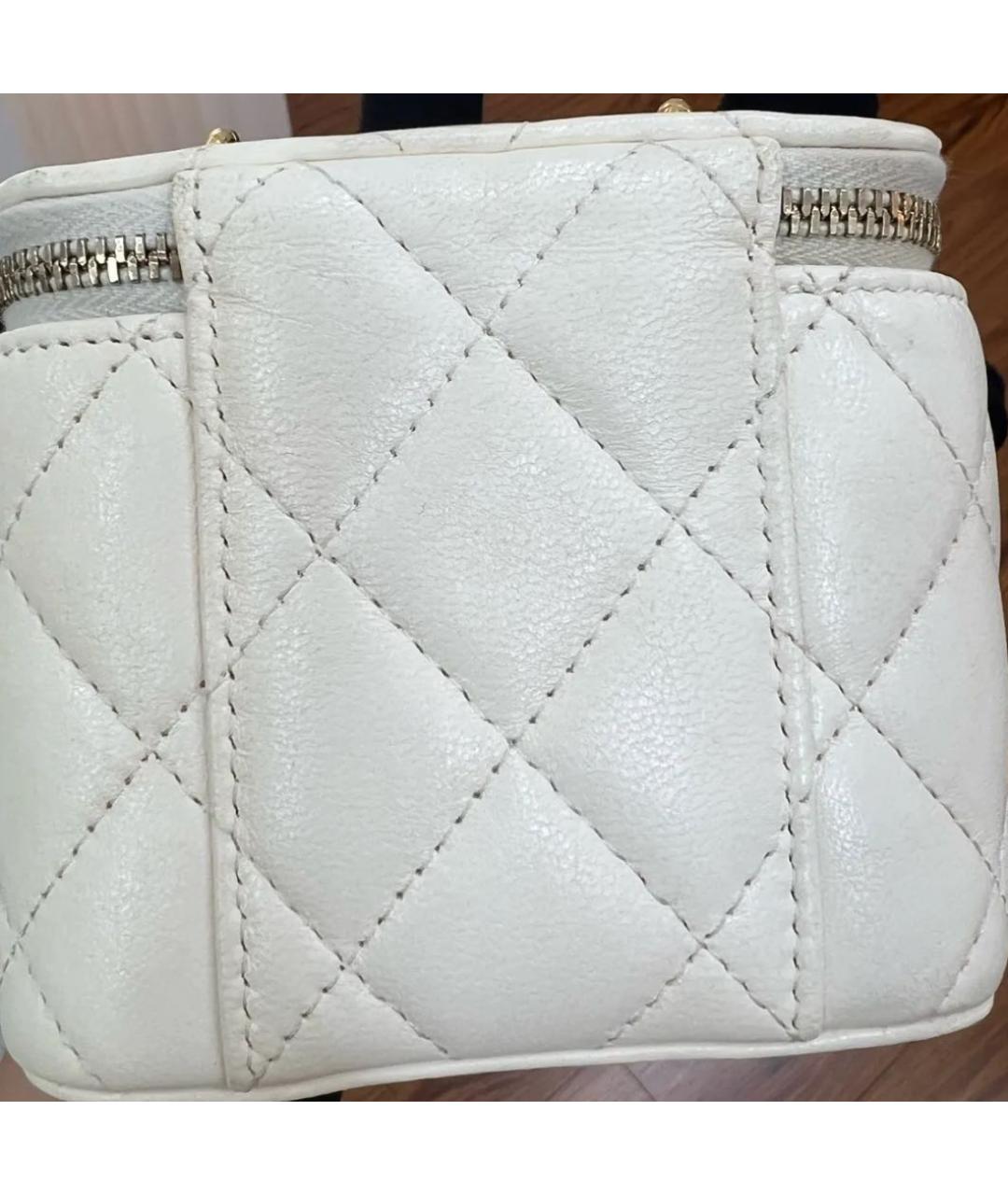 CHANEL Белая кожаная сумка через плечо, фото 8