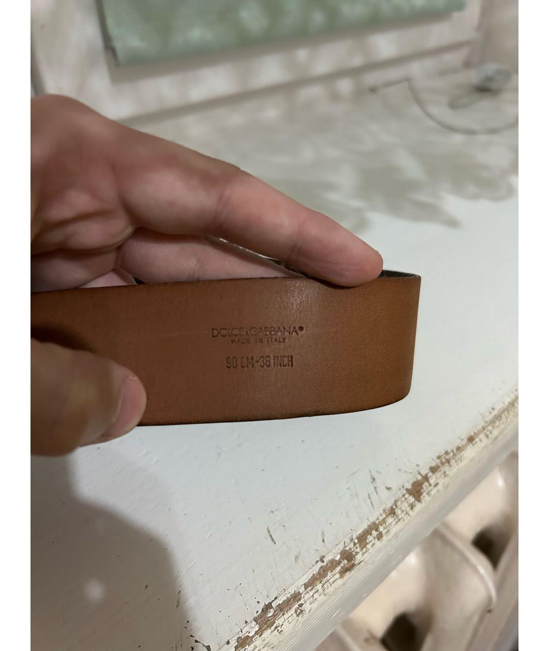 DOLCE&GABBANA Коричневый кожаный ремень, фото 3
