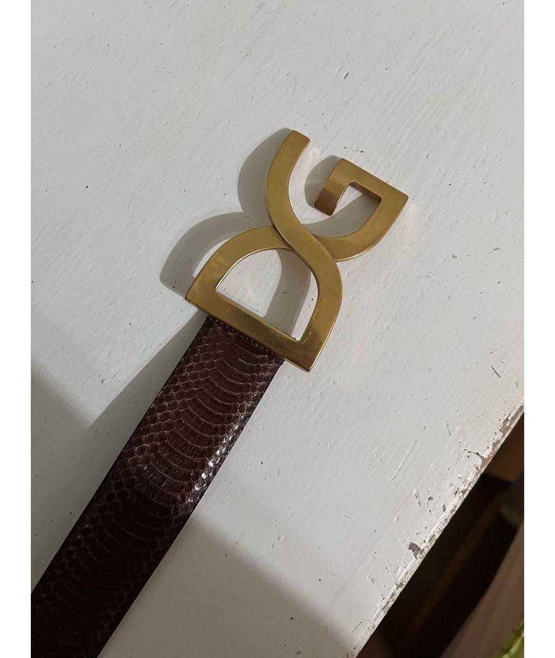 DOLCE&GABBANA Коричневый кожаный ремень, фото 2