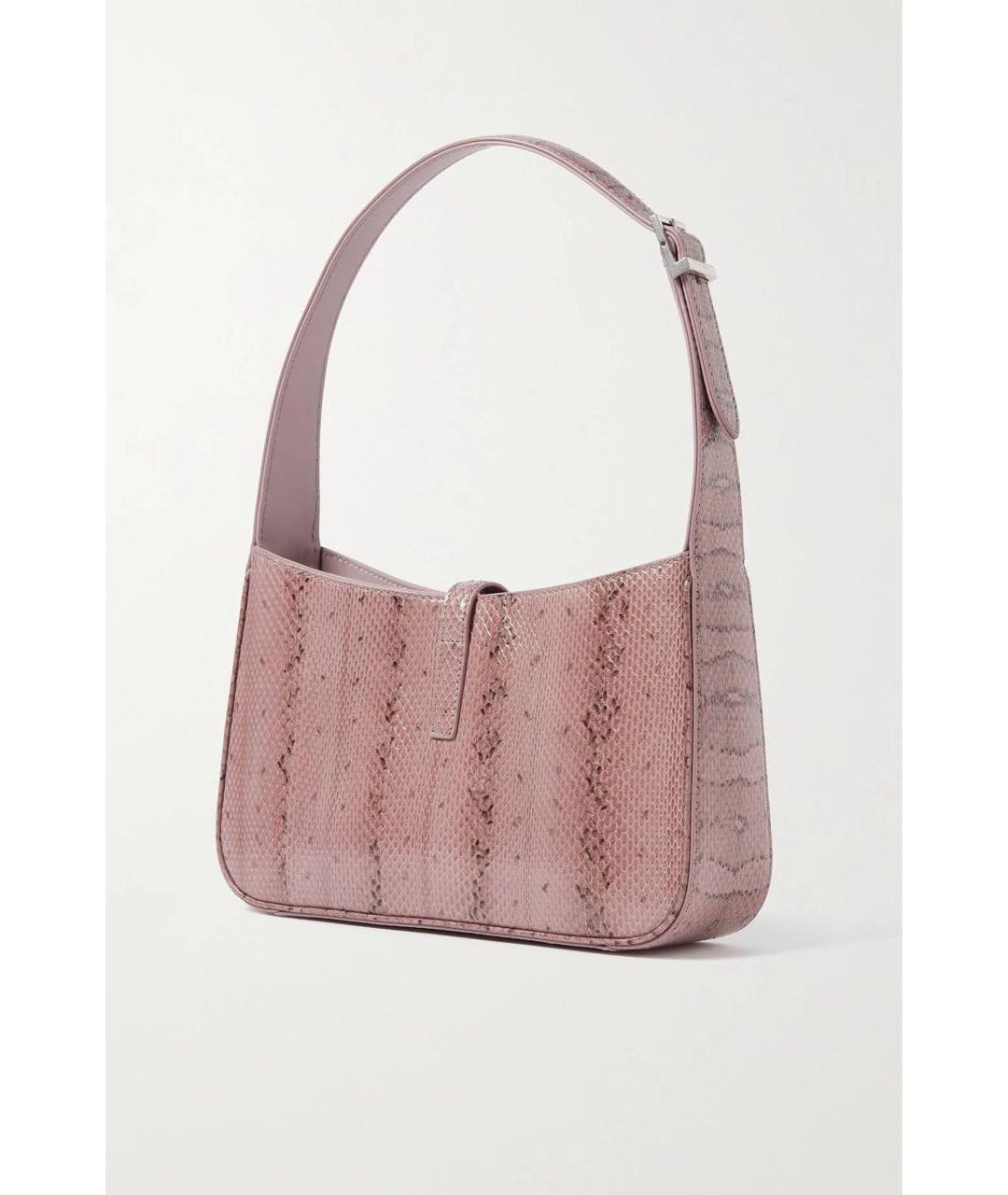 SAINT LAURENT Розовая сумка с короткими ручками из экзотической кожи, фото 4
