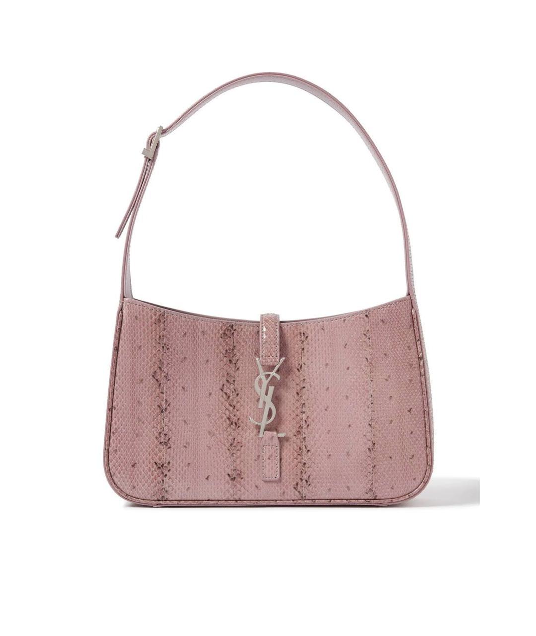 SAINT LAURENT Розовая сумка с короткими ручками из экзотической кожи, фото 2