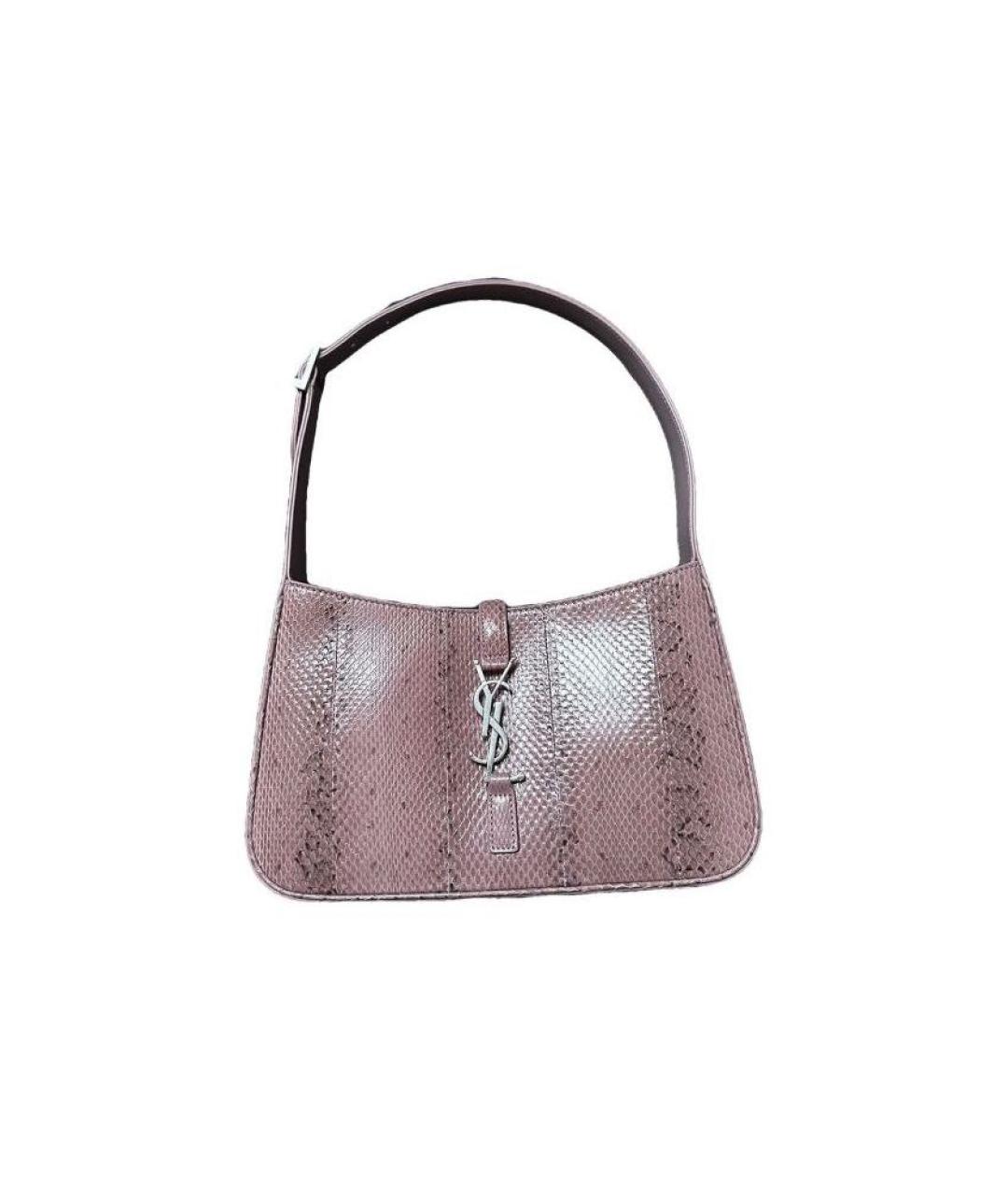 SAINT LAURENT Розовая сумка с короткими ручками из экзотической кожи, фото 7