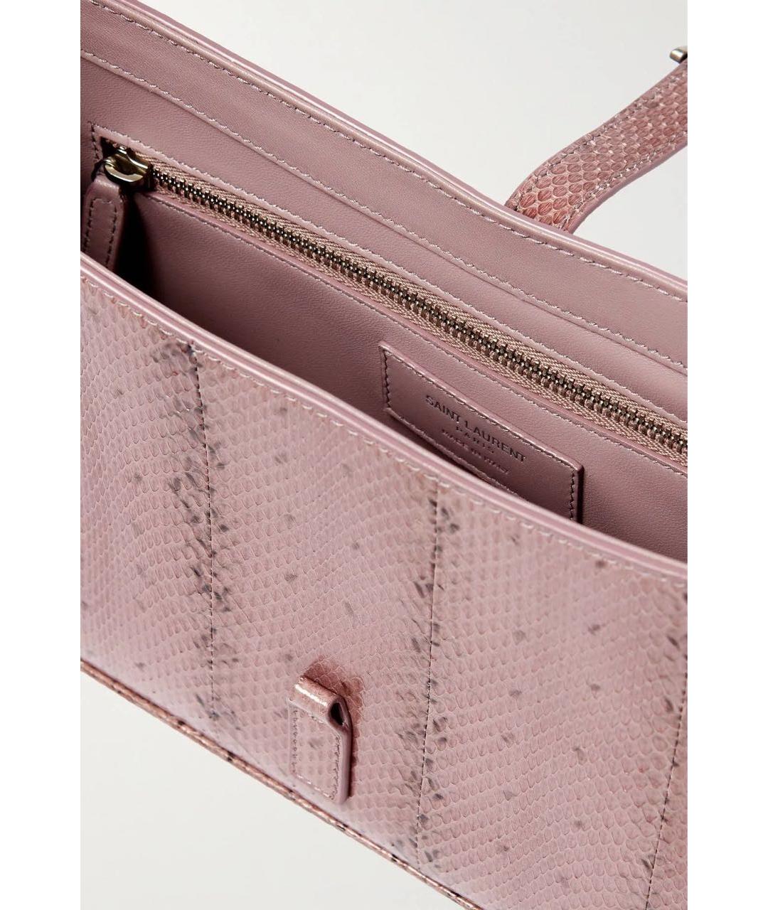 SAINT LAURENT Розовая сумка с короткими ручками из экзотической кожи, фото 5