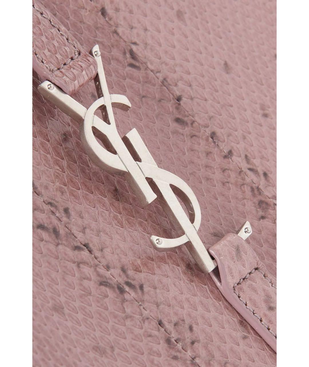 SAINT LAURENT Розовая сумка с короткими ручками из экзотической кожи, фото 3