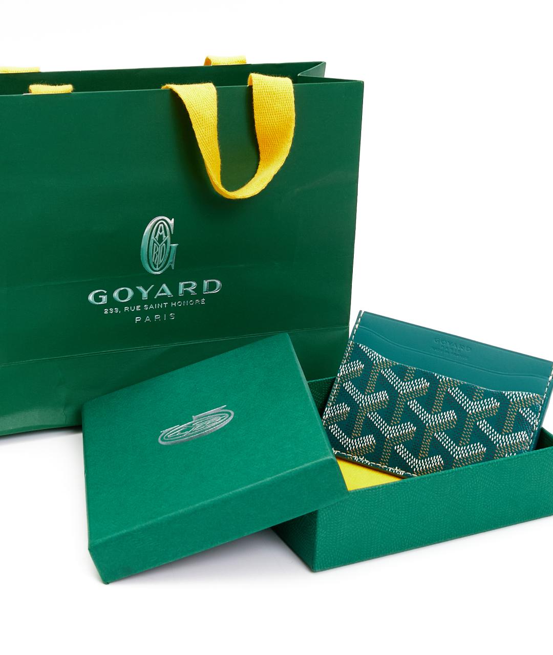 GOYARD Зеленый кожаный кардхолдер, фото 4