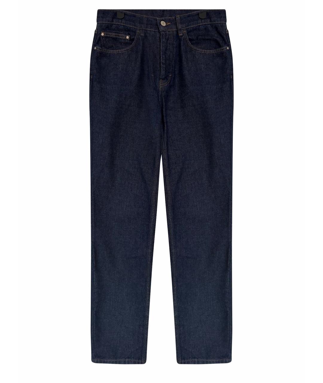 ULYANA SERGEENKO Темно-синие хлопковые прямые джинсы, фото 1