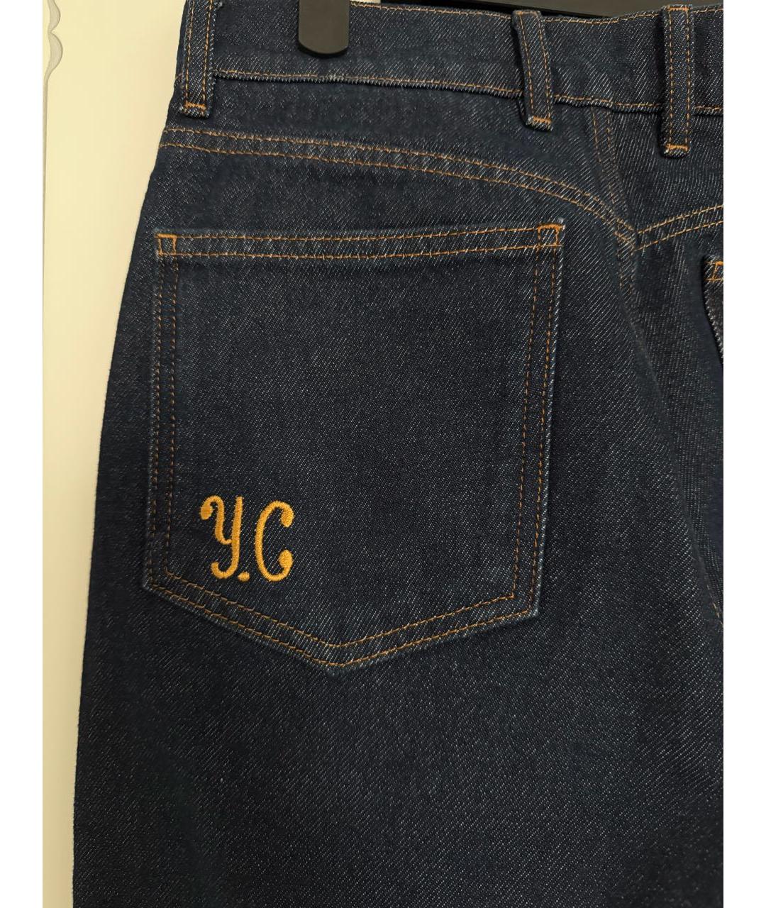 ULYANA SERGEENKO Темно-синие хлопковые прямые джинсы, фото 4