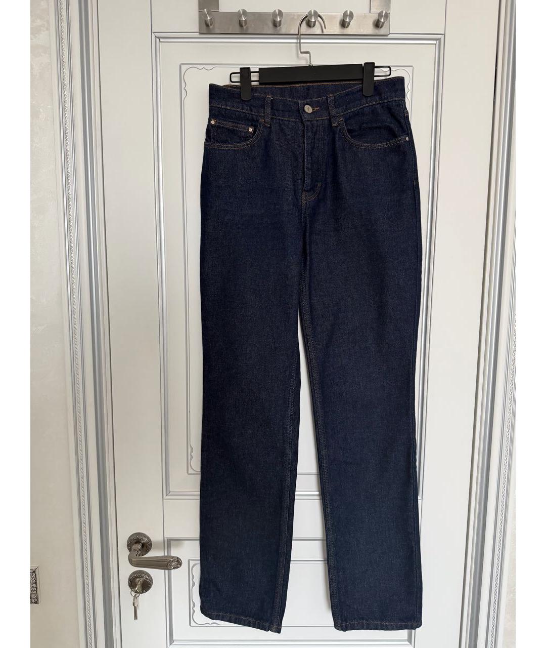 ULYANA SERGEENKO Темно-синие хлопковые прямые джинсы, фото 7