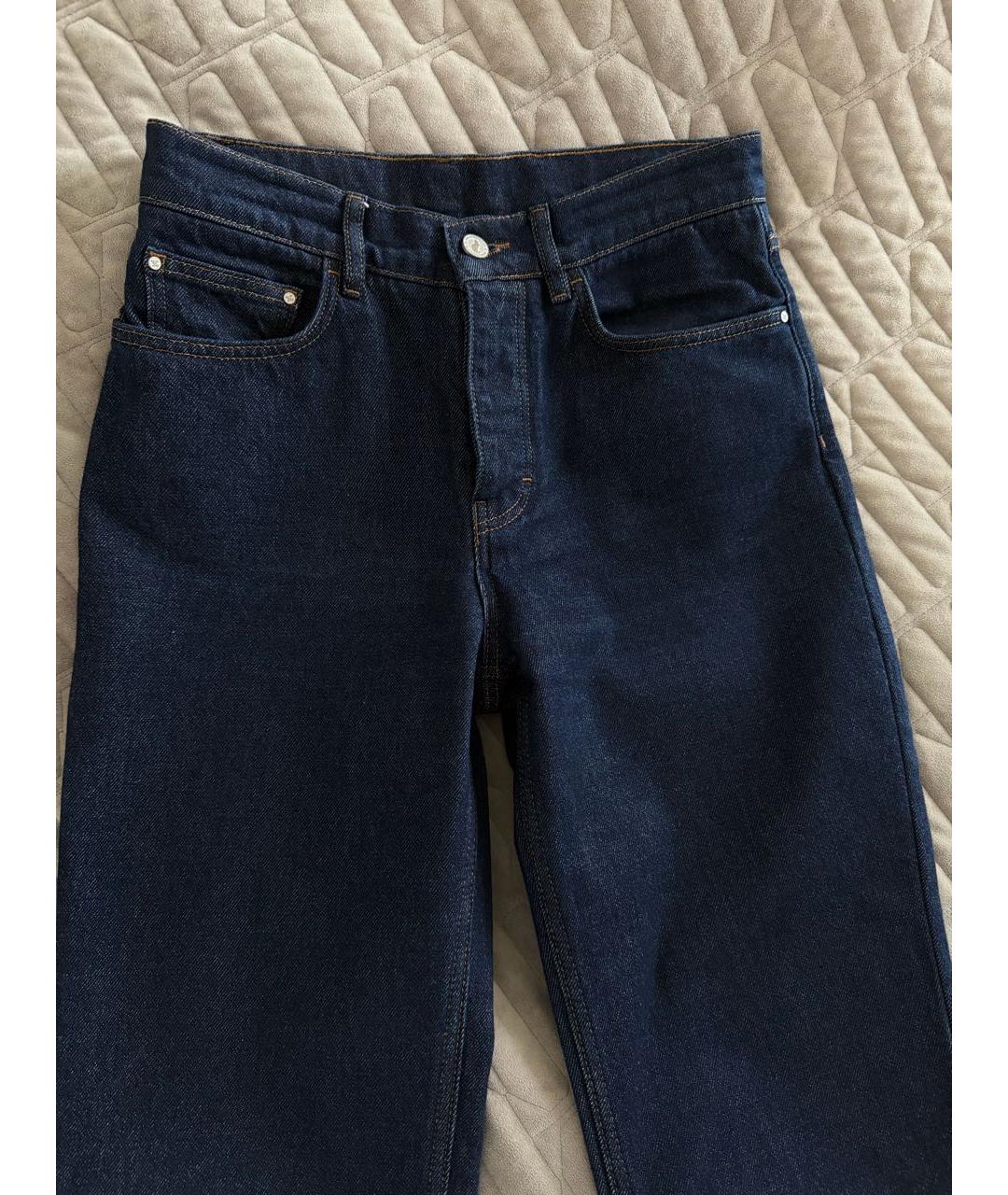 ULYANA SERGEENKO Темно-синие хлопковые прямые джинсы, фото 6