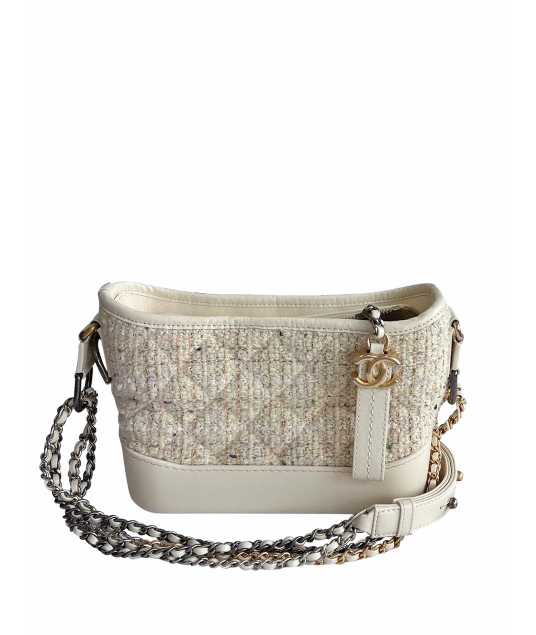 CHANEL Белая твидовая сумка через плечо, фото 1