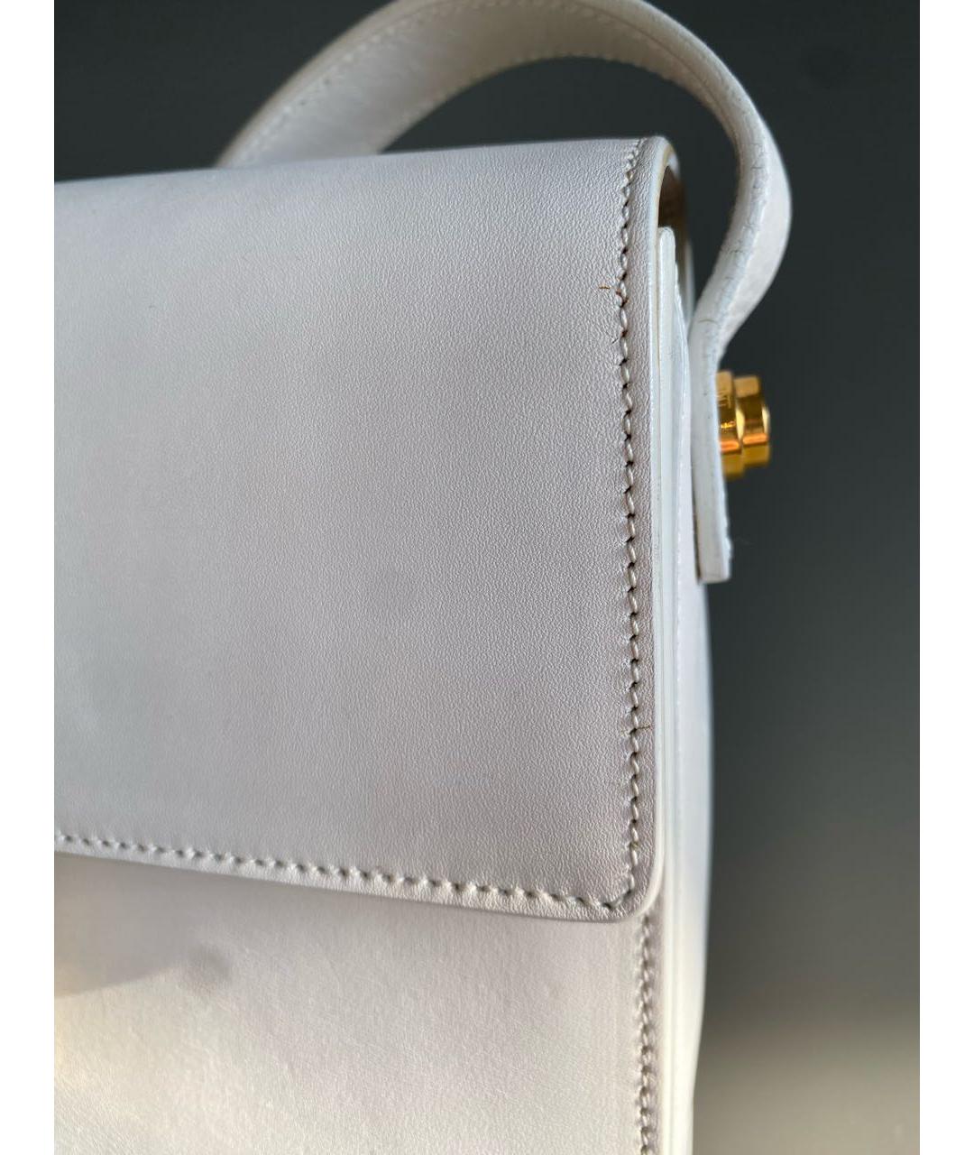 SAINT LAURENT Белая кожаная сумка через плечо, фото 7
