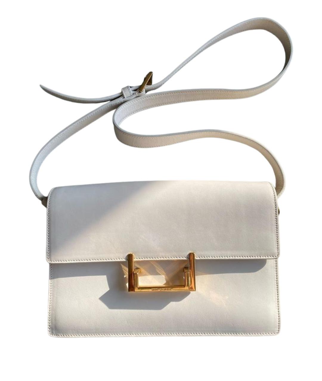 SAINT LAURENT Белая кожаная сумка через плечо, фото 1