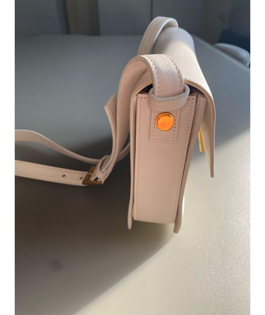 SAINT LAURENT Белая кожаная сумка через плечо, фото 2