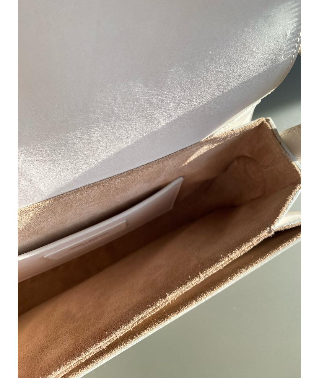 SAINT LAURENT Белая кожаная сумка через плечо, фото 4