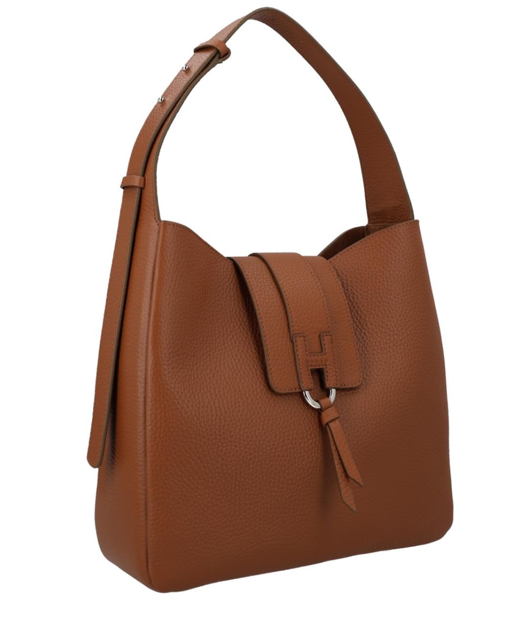 HOGAN Коричневая кожаная сумка через плечо, фото 3