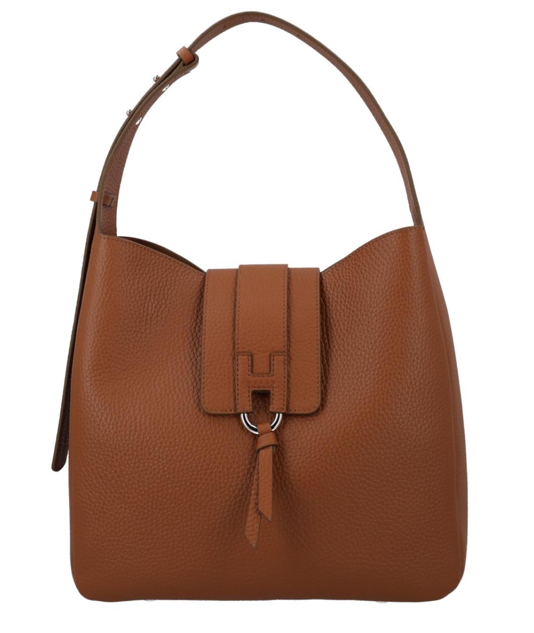 HOGAN Коричневая кожаная сумка через плечо, фото 1
