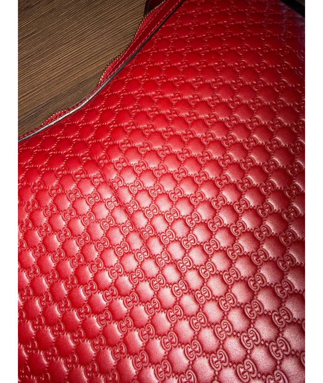 GUCCI Бордовая кожаная сумка с короткими ручками, фото 5