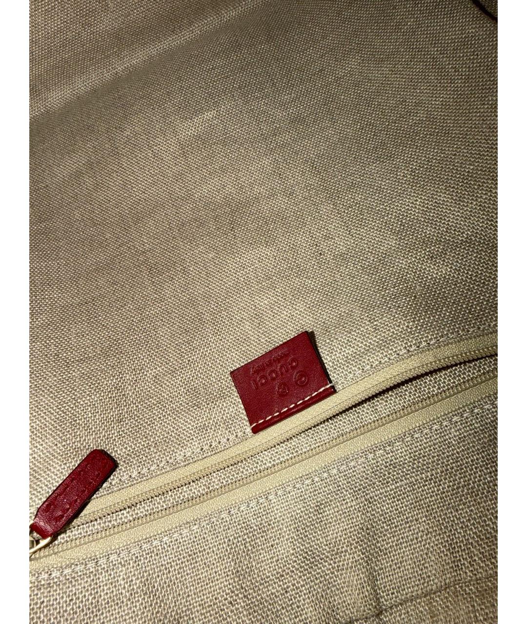 GUCCI Бордовая кожаная сумка с короткими ручками, фото 6